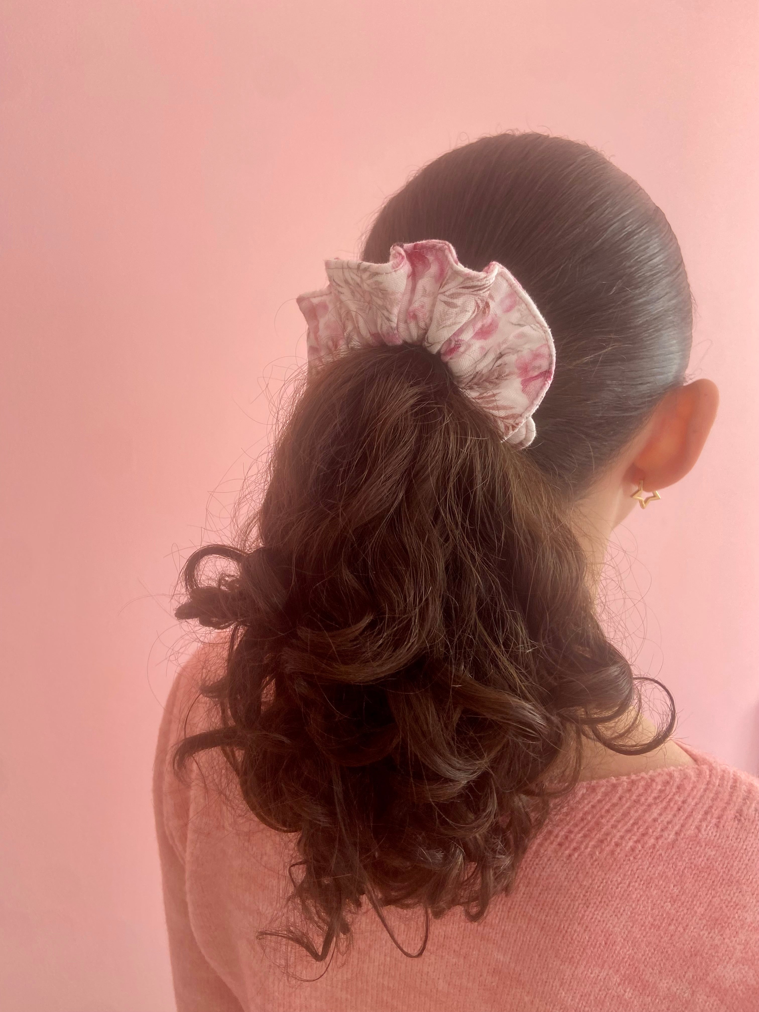 Chouchou  gaze de coton floral Maurice