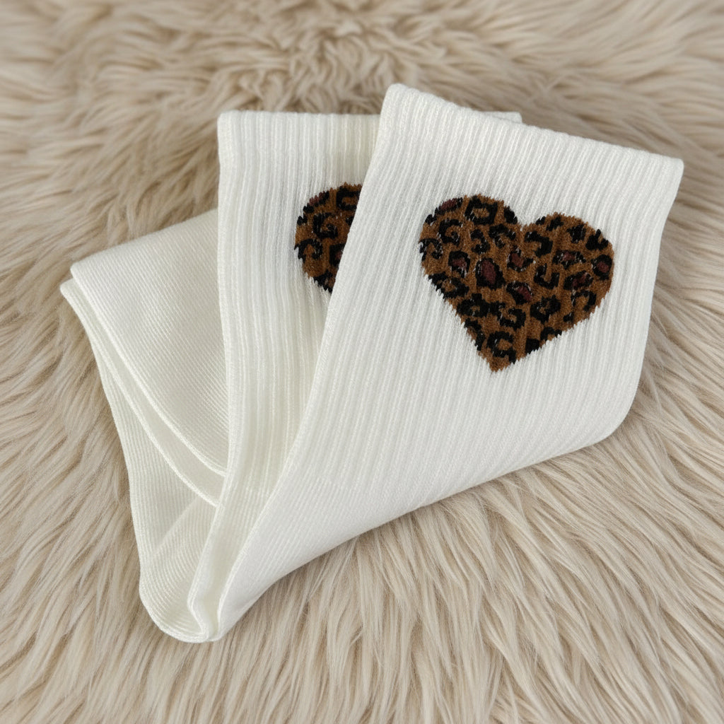 Chaussettes coeur léopard Simone