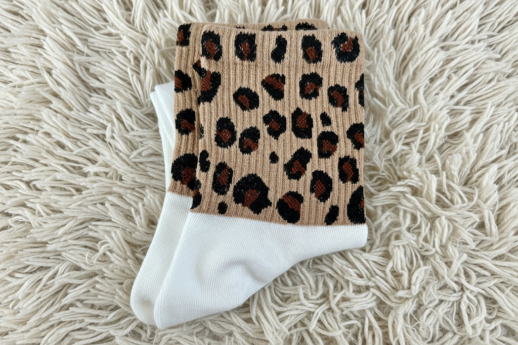 Chaussettes léopard Lucette - Blanc