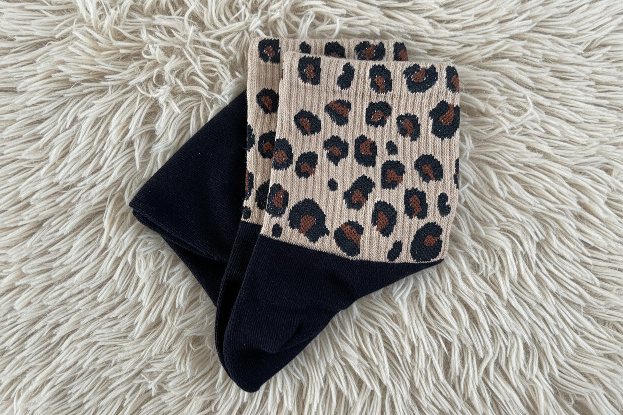 Chaussettes léopard Lucette - Noir